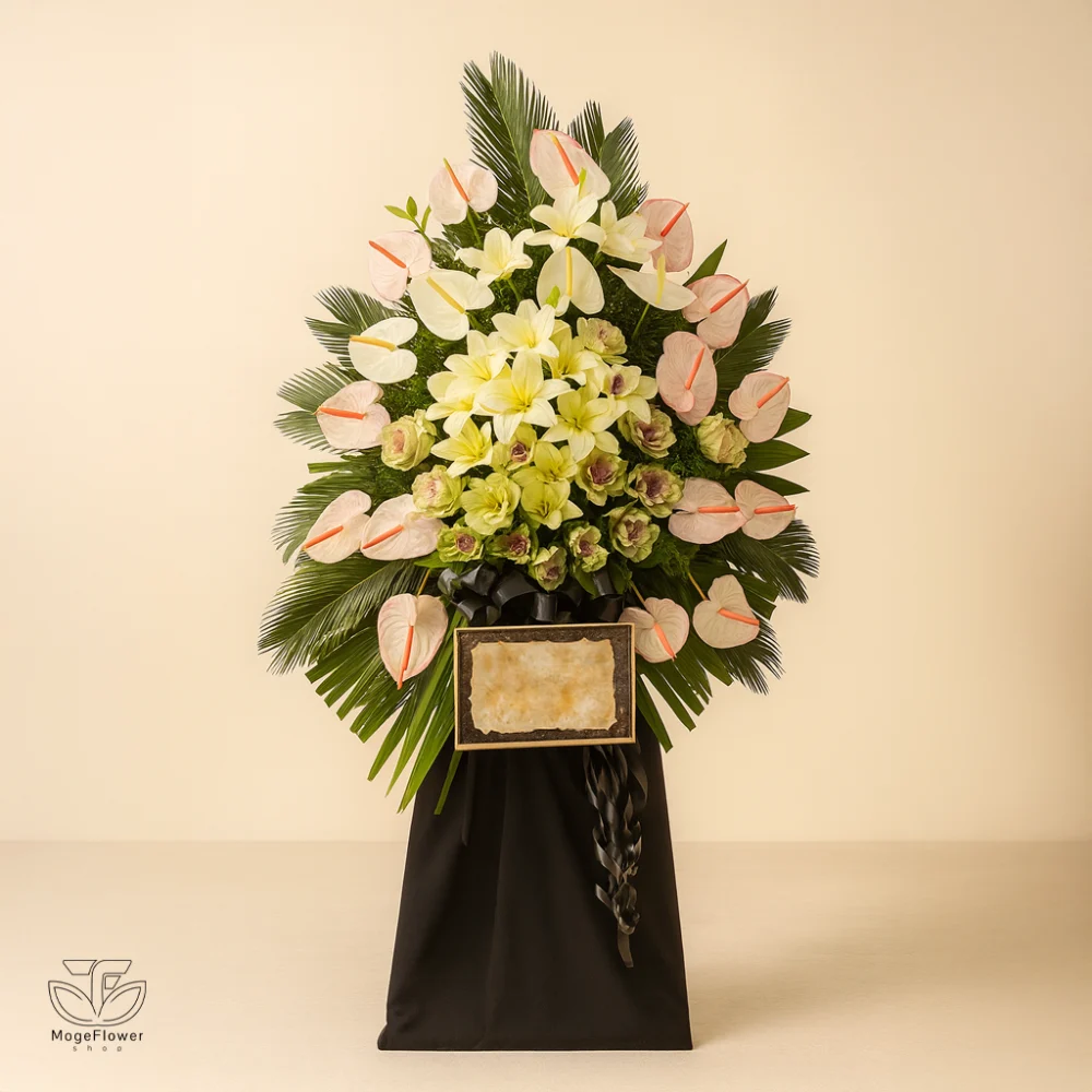 تاج گل ترحیم یک طبقه کد 1012