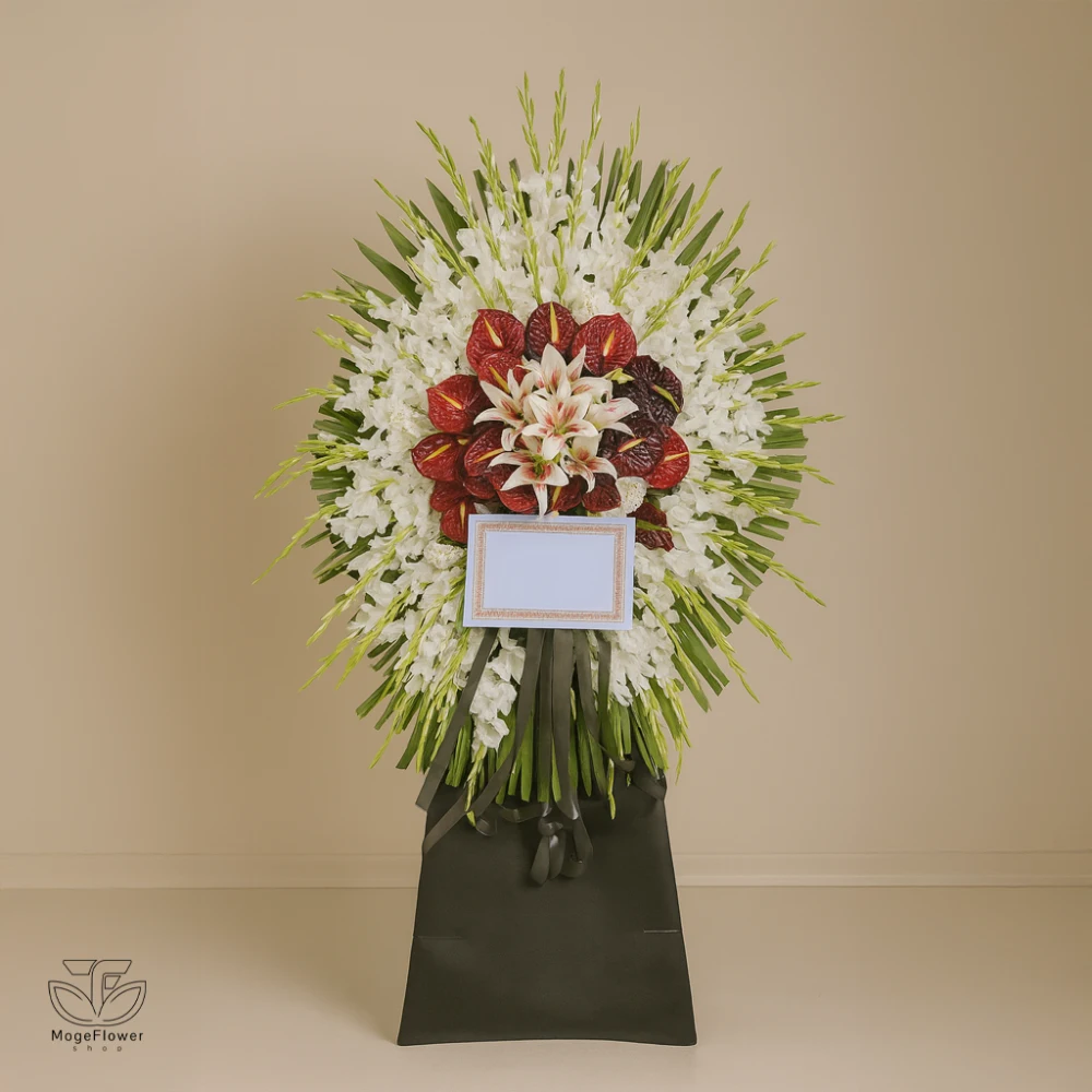 تاج گل یک طبقه تسلیت کد 2060