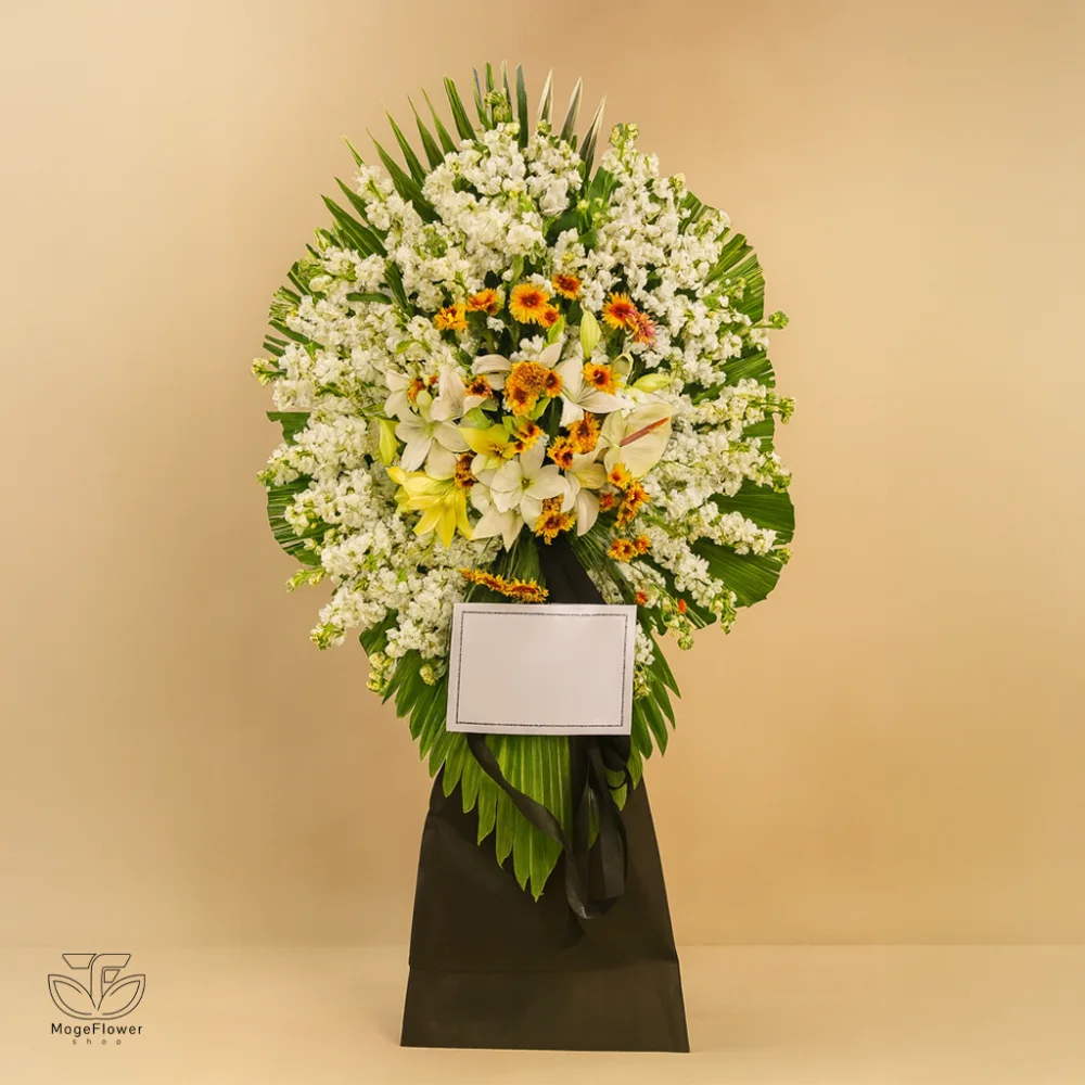 تاج گل ترحیم یک طبقه کد 3013