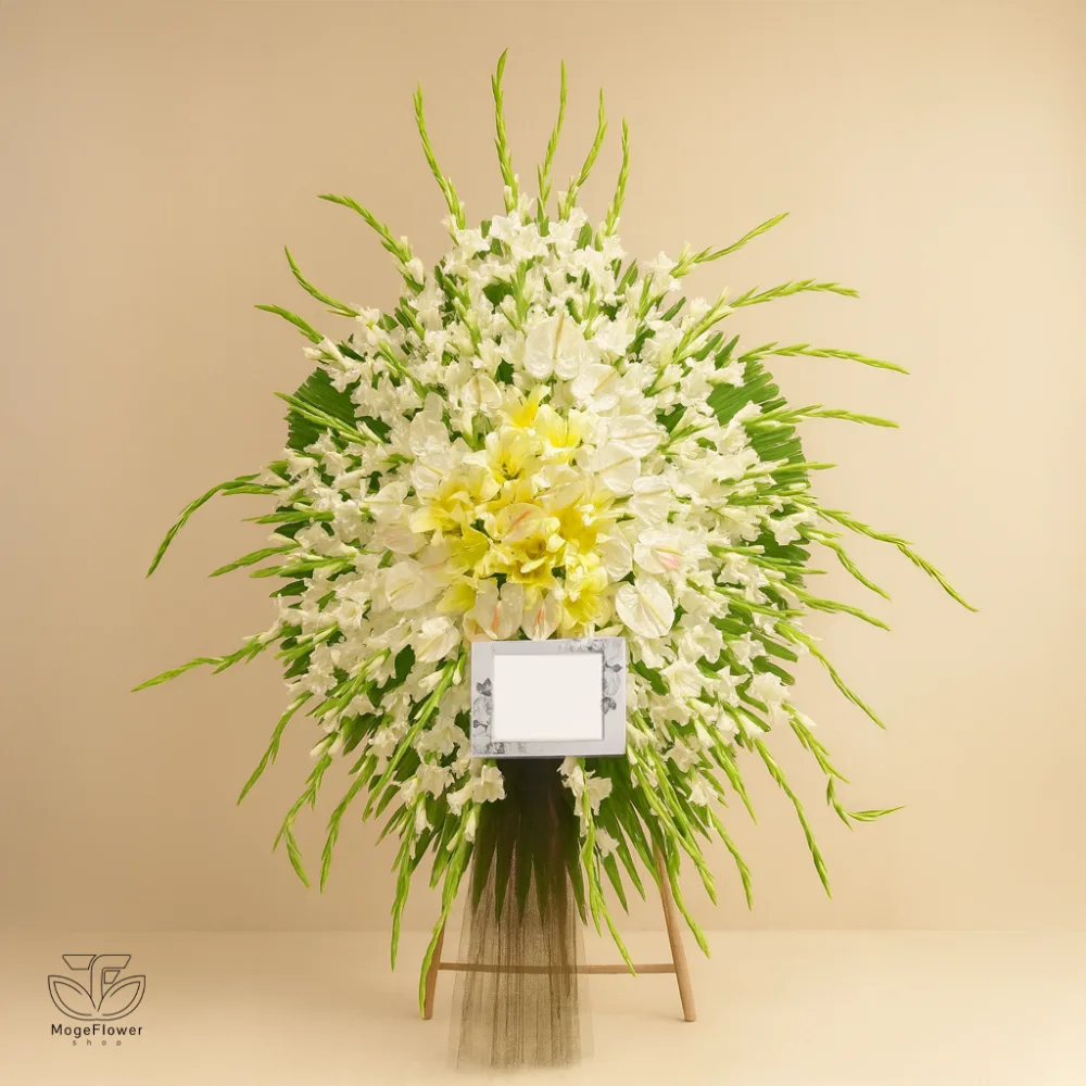 تاج گل ترحیم یک طبقه کد 4002