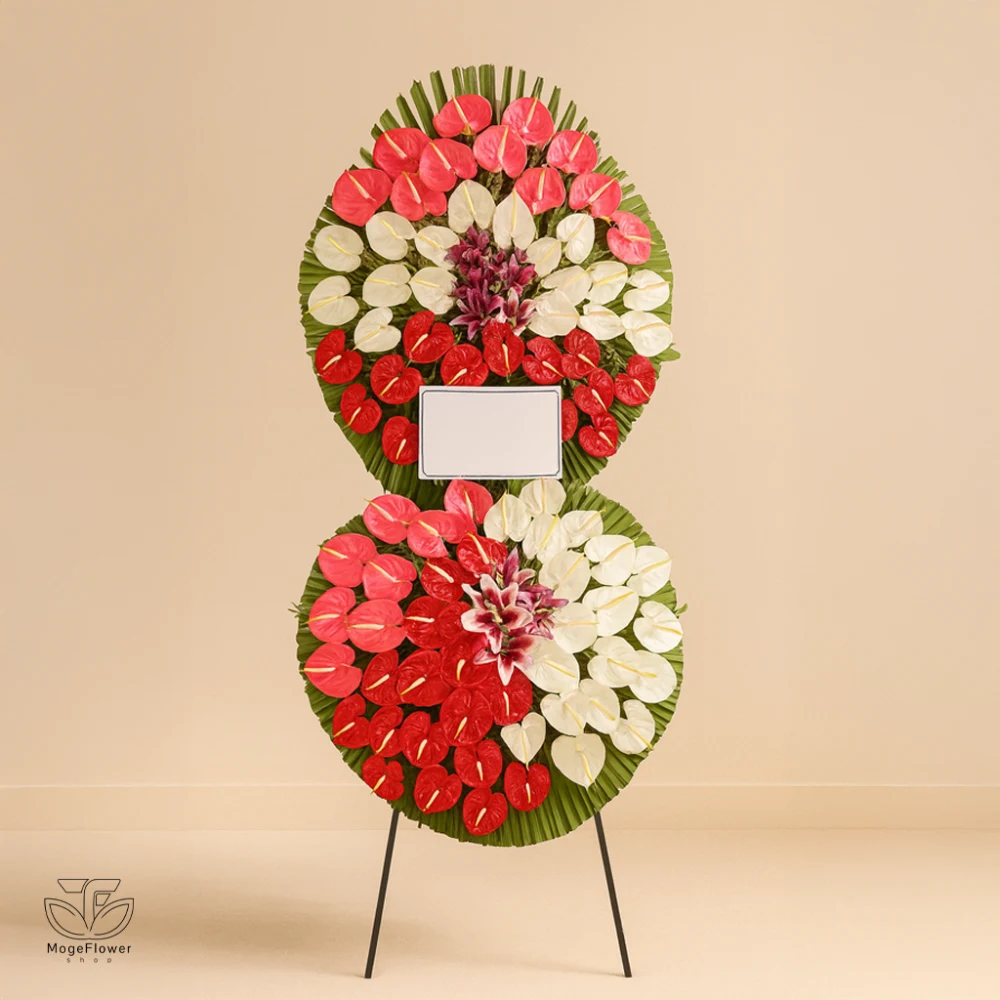 تاج گل دو طبقه افتتاحیه کد 3040